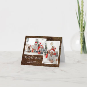 Cartes Pour Fêtes Annuelles Simple apparence rustique Deux photos Joyeux Noël