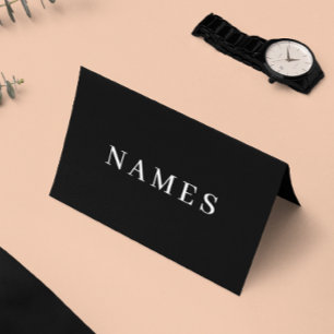 Cartes Pour Fêtes Annuelles Simple Black Custom Ajouter Votre Nom Élégant