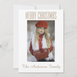 Cartes Pour Fêtes Annuelles Simple Black White Gold Photo Noël