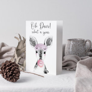 Cartes Pour Fêtes Annuelles Simple Black & White Oh Deer Quel Devis An
