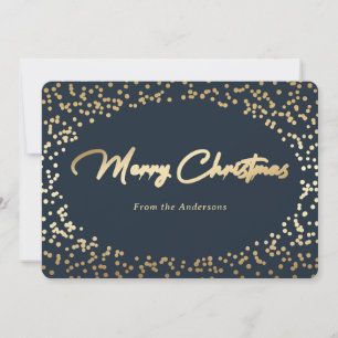 Cartes Pour Fêtes Annuelles Simple Blue and Gold Foil