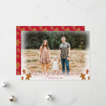 Simple Boho Gingbread Man Christmas Holiday Card