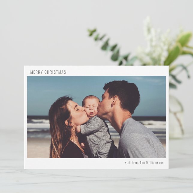 Cartes Pour Fêtes Annuelles Simple Boho Modern Joyeux Noël Photo (Debout devant)