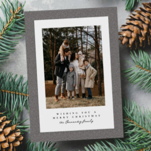 Cartes Pour Fêtes Annuelles Simple cadre tweeté noir photo blanche Noël