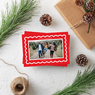 Cartes Pour Fêtes Annuelles Simple callope rouge et blanche