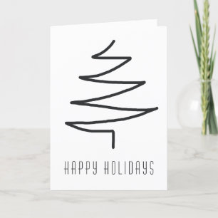 Cartes Pour Fêtes Annuelles Simple classique main tiré Abstrait sapin de Noël