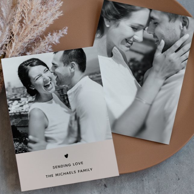 Cartes Pour Fêtes Annuelles Simple coeur naturel Taupe Valentine Salutation (Créateur téléchargé)