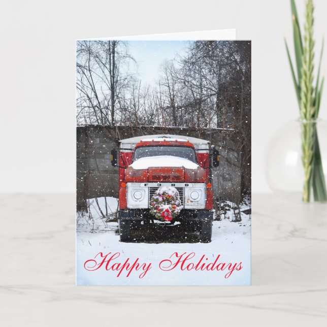 Cartes Pour Fêtes Annuelles Simple Country Truck Snow (Devant)