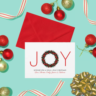 Cartes Pour Fêtes Annuelles Simple couronne de Noël "Joie"