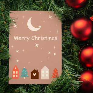 Cartes Pour Fêtes Annuelles Simple Earth Tone Joyeux Noël