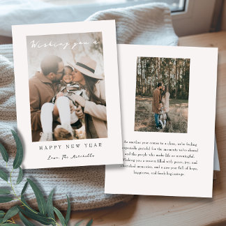 Cartes Pour Fêtes Annuelles Simple Élégant Bonne Année Photo Moderne