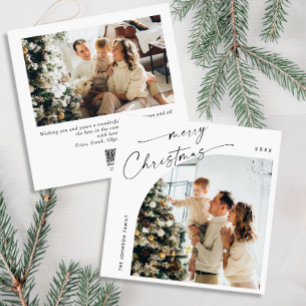 Cartes Pour Fêtes Annuelles Simple élégant élégant 2 PHOTO Noël Salutation