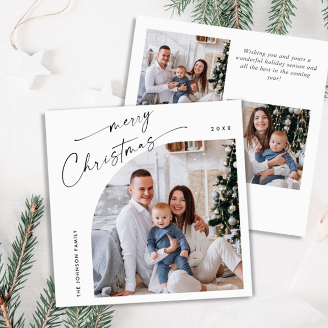 Cartes Pour Fêtes Annuelles Simple élégant élégant 3 PHOTO Noël Salutation (Créateur téléchargé)