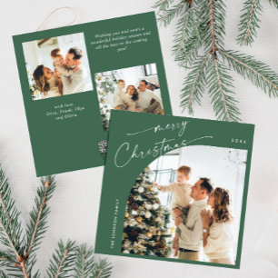 Cartes Pour Fêtes Annuelles Simple élégant élégant 3 PHOTO Noël Salutation