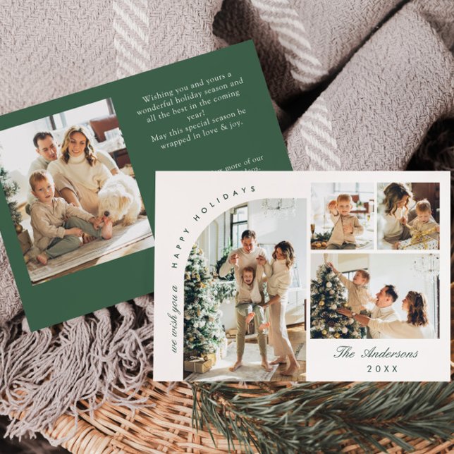Cartes Pour Fêtes Annuelles Simple élégant élégant 5 PHOTO Noël Salutation (Créateur téléchargé)