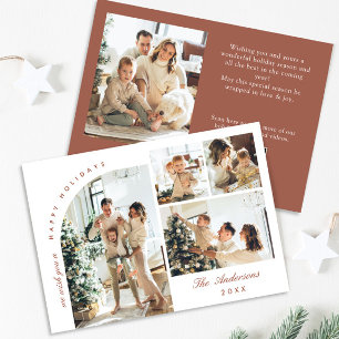 Cartes Pour Fêtes Annuelles Simple élégant élégant 5 PHOTO Noël Salutation