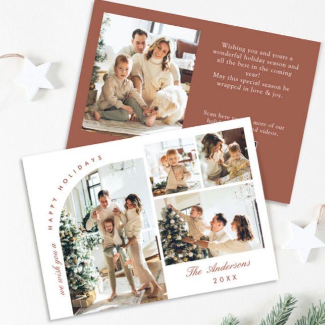 Cartes Pour Fêtes Annuelles Simple élégant élégant 5 PHOTO Noël Salutation (Créateur téléchargé)