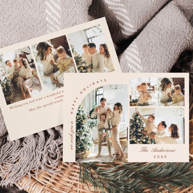Cartes Pour Fêtes Annuelles Simple élégant élégant 7 PHOTO Noël Salutation (Créateur téléchargé)