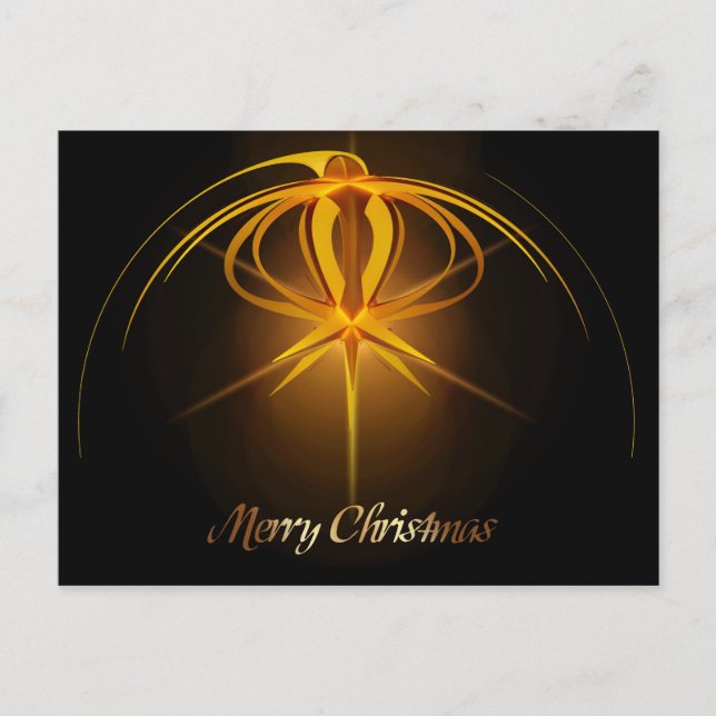 Cartes Pour Fêtes Annuelles Simple Elégant Golden Advent Star Joyeux Noël (Devant)