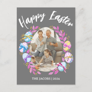 Cartes Pour Fêtes Annuelles Simple Elegant Happy Famille de Pâques une photo