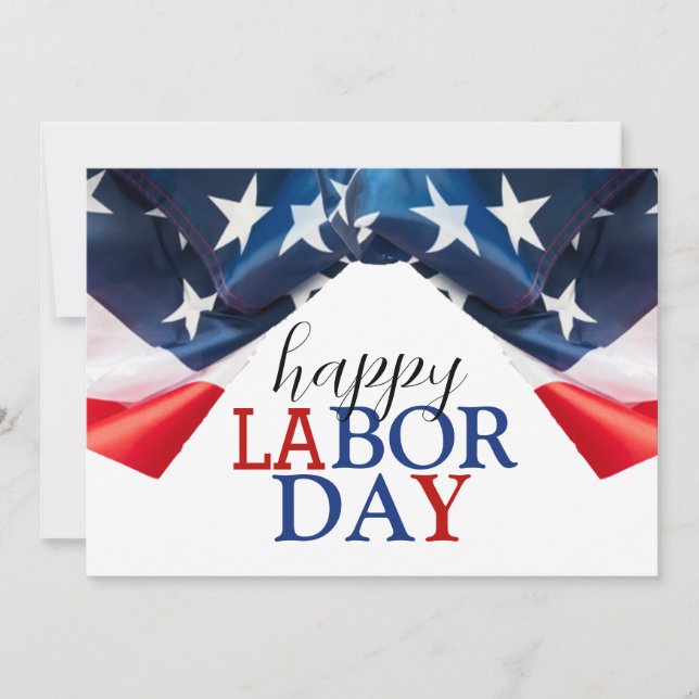 Cartes Pour Fêtes Annuelles Simple Elégant Joyeux Fête du Travail Rouge Blanc  (Devant)
