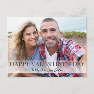 Cartes Pour Fêtes Annuelles Simple Elegant Love valentine's day Couple photo