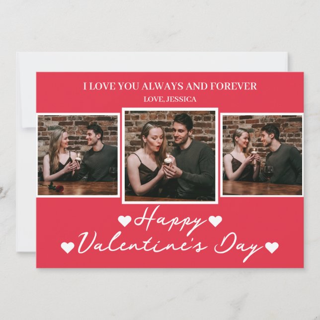 Cartes Pour Fêtes Annuelles Simple Elegant Love valentine's day Couple photo (Devant)