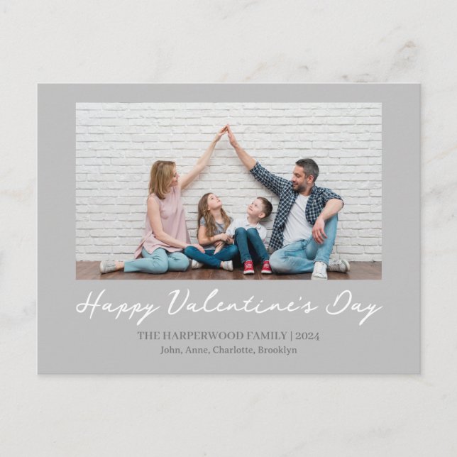 Cartes Pour Fêtes Annuelles Simple Elegant Love valentine's day Photo de famil (Devant)