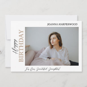 Cartes Pour Fêtes Annuelles Simple Elegant Moderne Anniversaire Photo Élégante