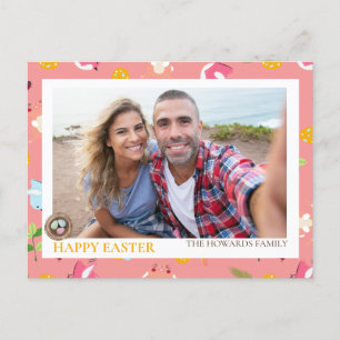 Cartes Pour Fêtes Annuelles Simple Elegant Moderne Oeuf de Pâques photo de fam