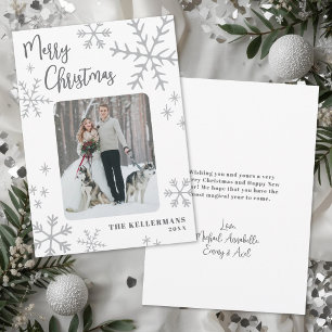 Cartes Pour Fêtes Annuelles Simple Élégant Noël Flocon de Neige