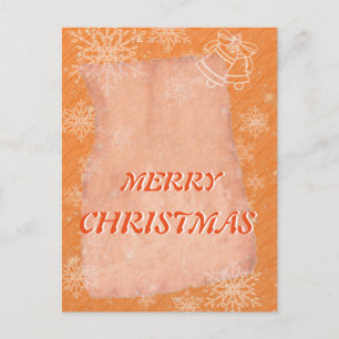 Cartes Pour Fêtes Annuelles Simple Elegant Orange Bell Snowflake Noël