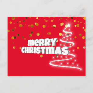 Cartes Pour Fêtes Annuelles Simple Elegant Red Gold Joyeux Noël