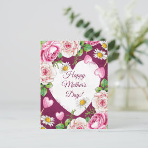 Cartes Pour Fêtes Annuelles Simple Élégant Rose Fête des Mères