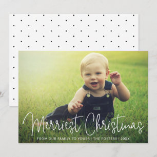 Cartes Pour Fêtes Annuelles Simple élégant Script photo moderne