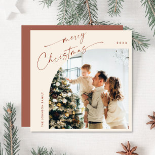 Cartes Pour Fêtes Annuelles Simple élégante et élégante PHOTO Noël Salutation