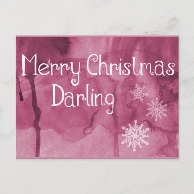 Cartes Pour Fêtes Annuelles Simple élégante rétro Flocon de neige Joyeux Noël (Devant)
