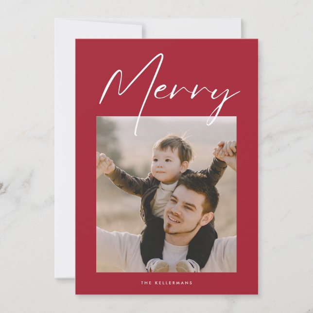 Cartes Pour Fêtes Annuelles simple encadré | collage photo | joyeux noël (Devant)