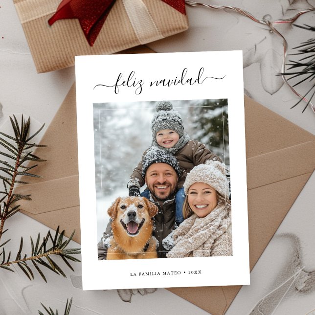 Cartes Pour Fêtes Annuelles Simple espagnol Noël Feliz Navidad Photo (Créateur téléchargé)