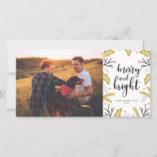 Cartes Pour Fêtes Annuelles Simple et brillant LGBT Photo Holiday Card