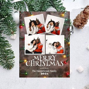 Cartes Pour Fêtes Annuelles simple et élégant Photo de famille moderne
