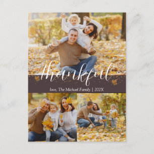 Cartes Pour Fêtes Annuelles Simple famille Thanksgiving d'automne Collage de