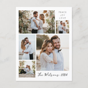 Cartes Pour Fêtes Annuelles Simple Family 5 Photo Collage Nouveaux messages de
