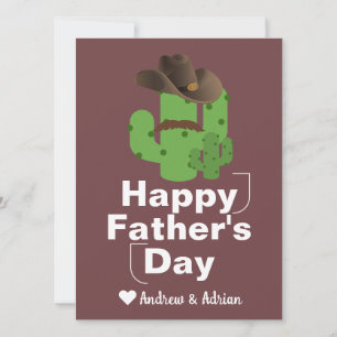Cartes Pour Fêtes Annuelles simple fête des pères, cactus chemise cowboy Moust