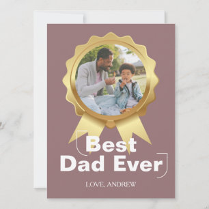 Cartes Pour Fêtes Annuelles Simple fête des pères heureuse, médaille d'or et p