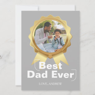 Cartes Pour Fêtes Annuelles Simple fête des pères heureuse, médaille d'or et p