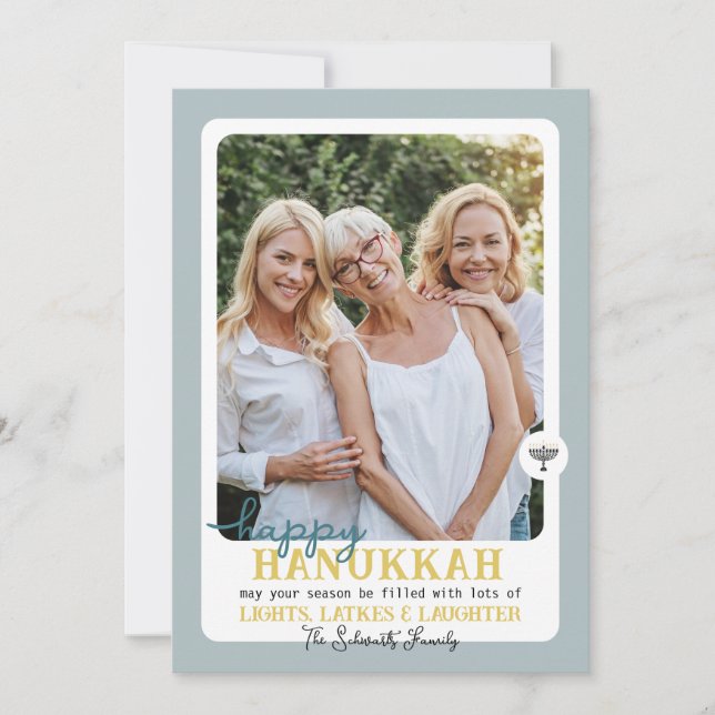 Cartes Pour Fêtes Annuelles Simple HAPPY HANNUKAH Menorah Photo (Devant)