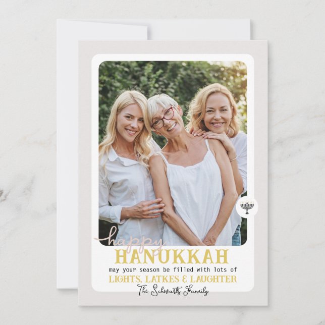 Cartes Pour Fêtes Annuelles Simple HAPPY HANNUKAH Menorah Photo (Devant)