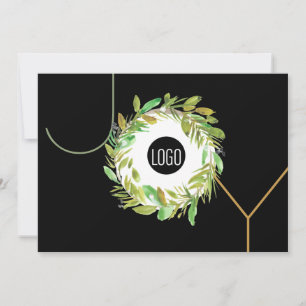 Cartes Pour Fêtes Annuelles Simple Joie Business Logo Happy Holidays Wreath