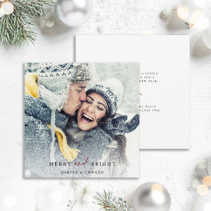 Cartes Pour Fêtes Annuelles Simple Joyeux et brillant Carré photo